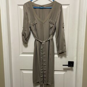 SANDWICH_| Sheath | Belted | V Neck |Rollable Sleeve | Dress | Size 38| Viscose